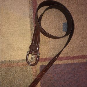 Vintage brown red leather belt size 34